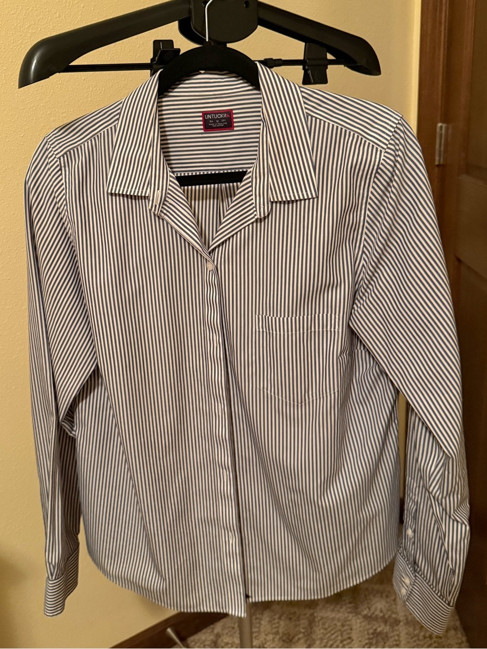UNTUCKit Women’s Long-Sleeve Stripe Button-Up Shirt - Navy/White